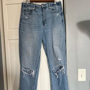 American Eagle distressed wide leg jeans